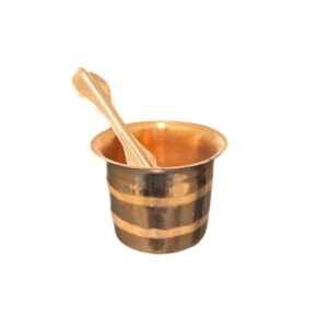 copper panch patra with spoon